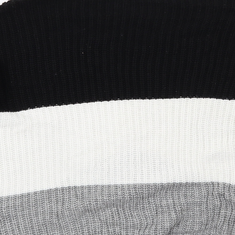 Primark Womens Black Striped Pullover Jumper Size 6