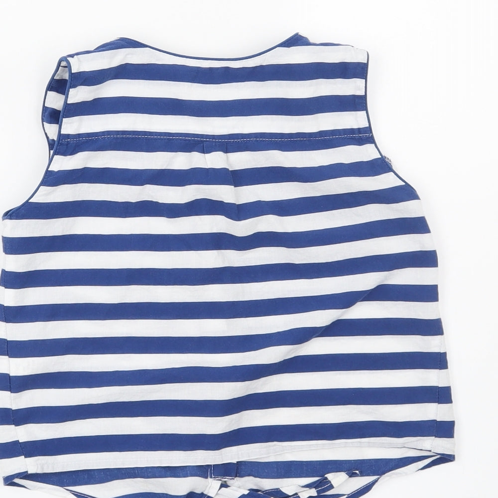 NEXT Girls Blue Striped Basic Button-Up Size 8 Years