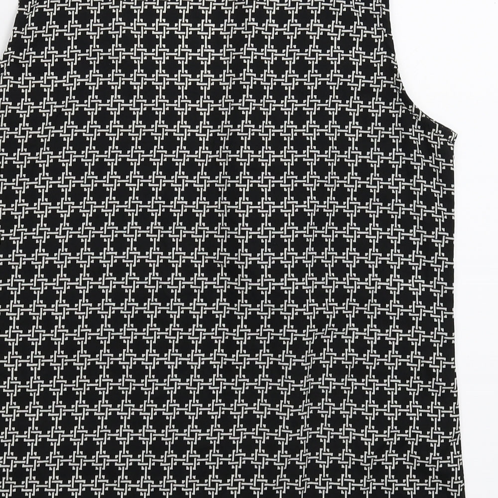 Boohoo Womens Black Geometric Basic T-Shirt Size 10