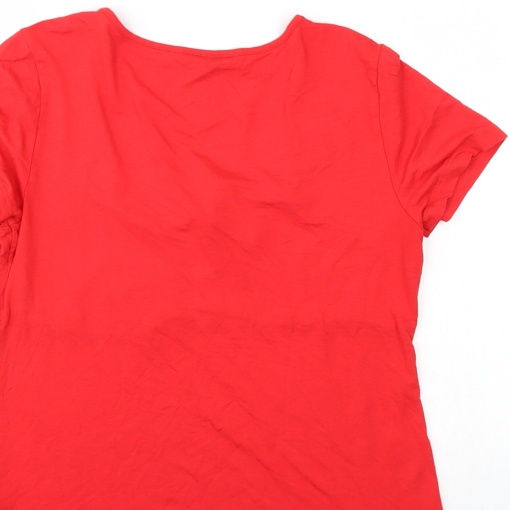 Body Flirt Womens Red Tunic Blouse Size M
