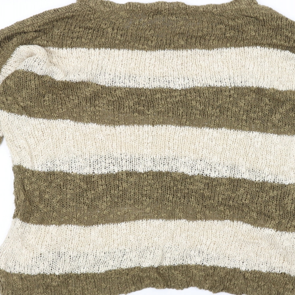 F&F Womens Brown Striped Knit Pullover Jumper Size 12