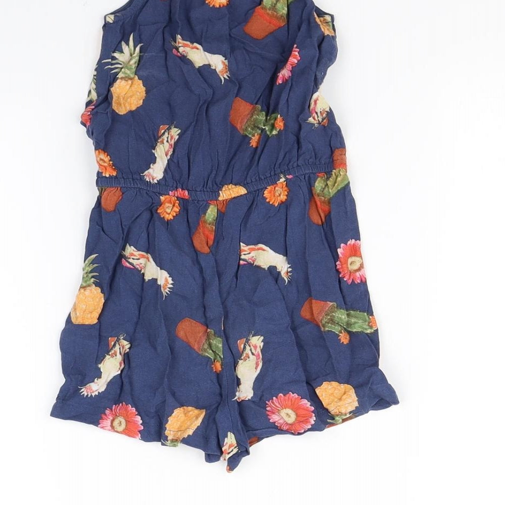 NEXT Girls Black Spotted Playsuit One-Piece Size 4 Years - Fruit