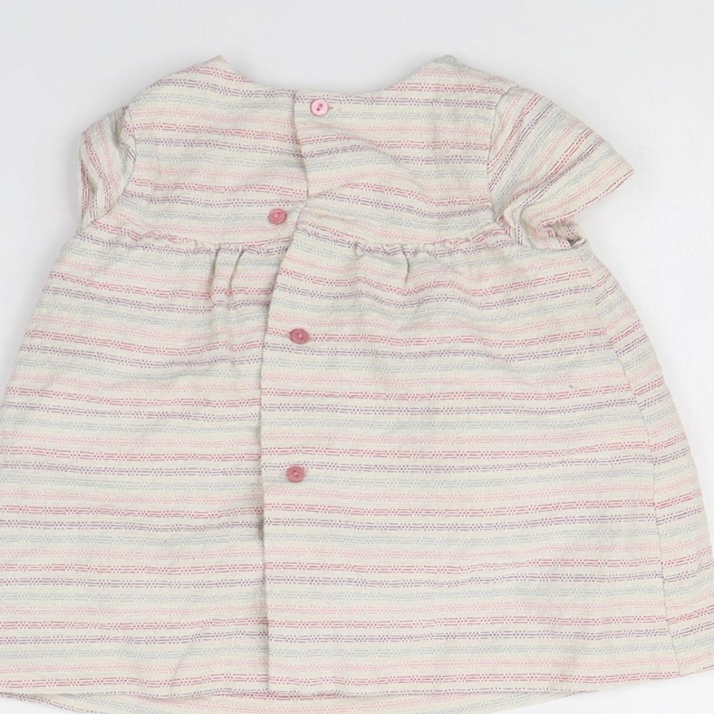Zara Baby White Striped Fit & Flare Size 9-12 Months