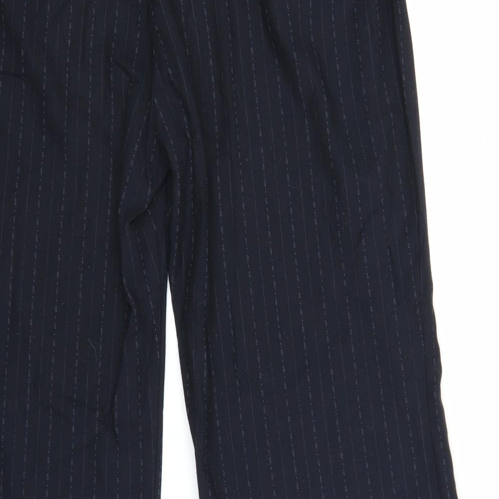 NEXT Womens Blue Striped Trousers Size 14 L24.5 in
