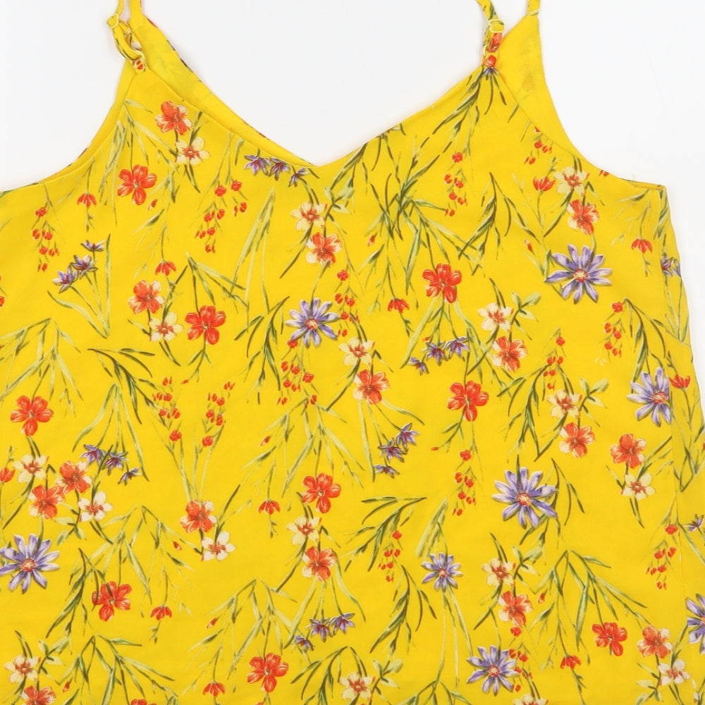 cotton:on Womens Yellow Floral Camisole Tank Size S