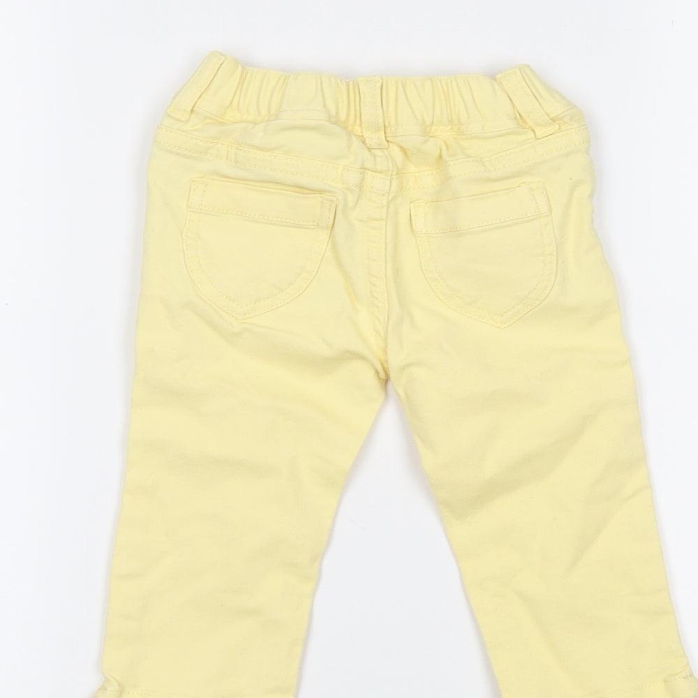 m Girls Yellow Denim Capri Jeans Size 6-9 Months