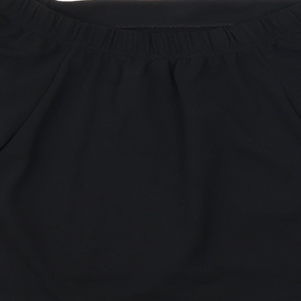 PRETTYLITTLETHING Womens Black Cropped T-Shirt Size 12