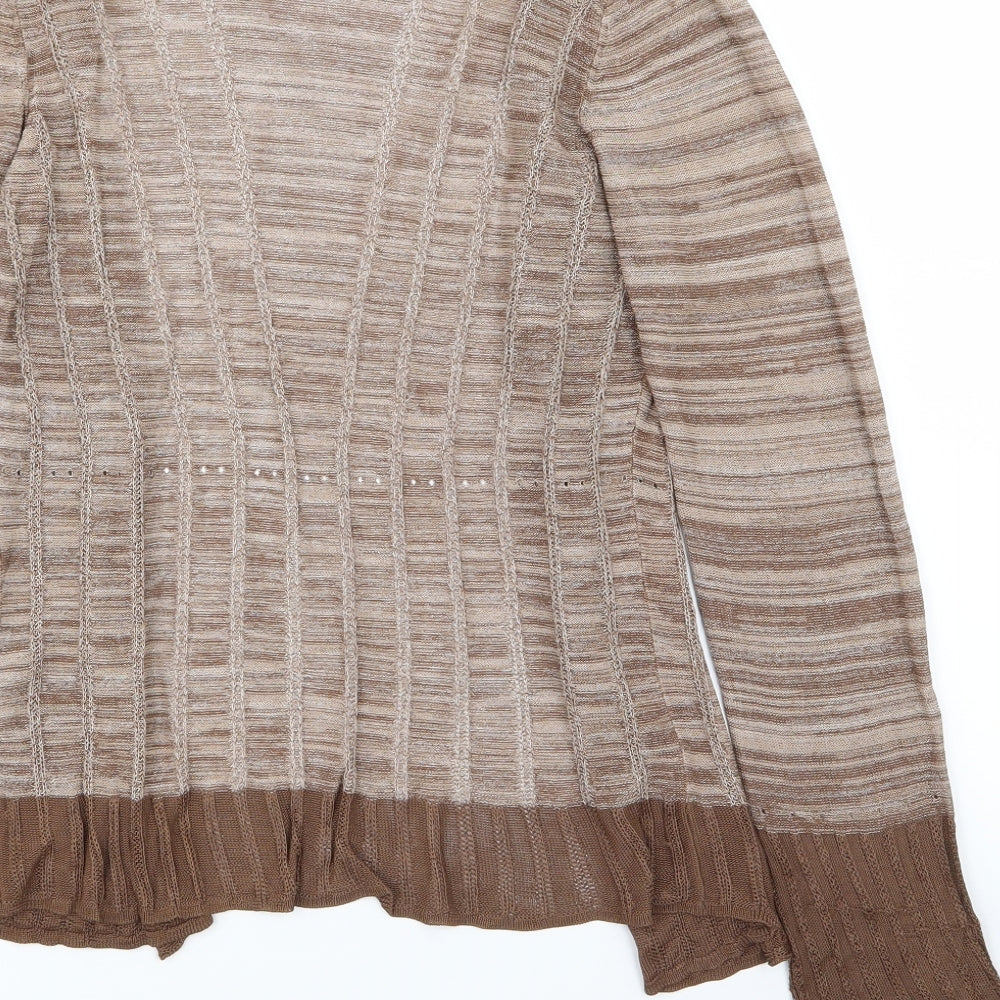 Monsoon Womens Brown Cardigan Jumper Size 8