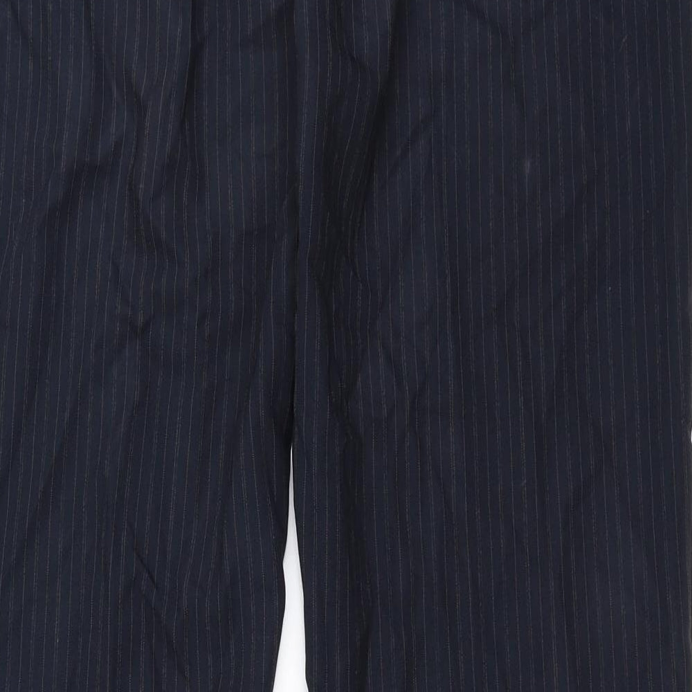 Dorothy Perkins Womens Blue Striped Trousers Size 14 L29 in