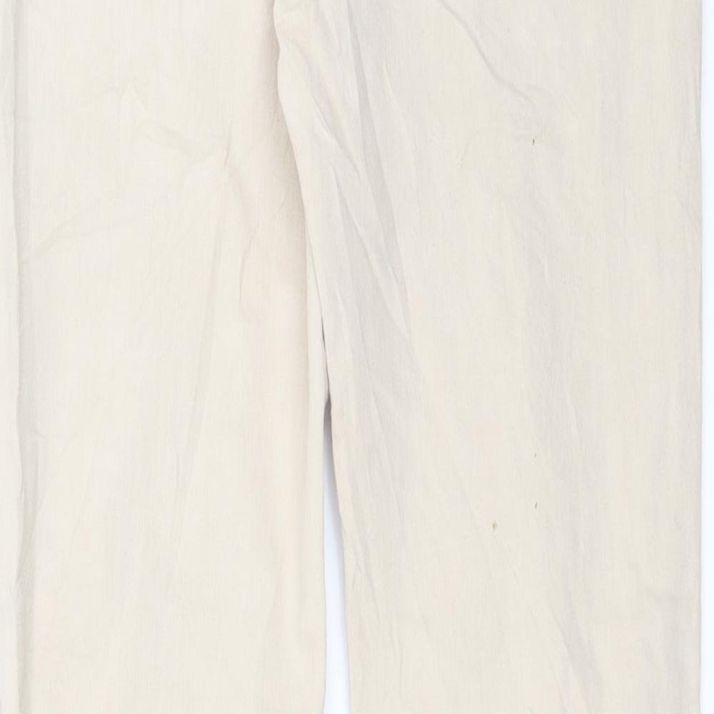 Preworn Womens Beige Denim Straight Jeans Size 10 L31 in