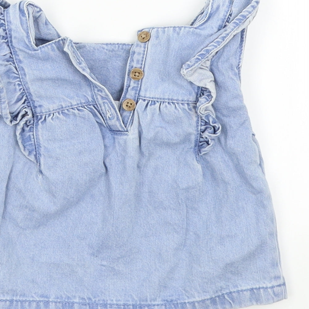 TU Girls Blue Basic Casual Size 0-3 Months - Ruffle Detail
