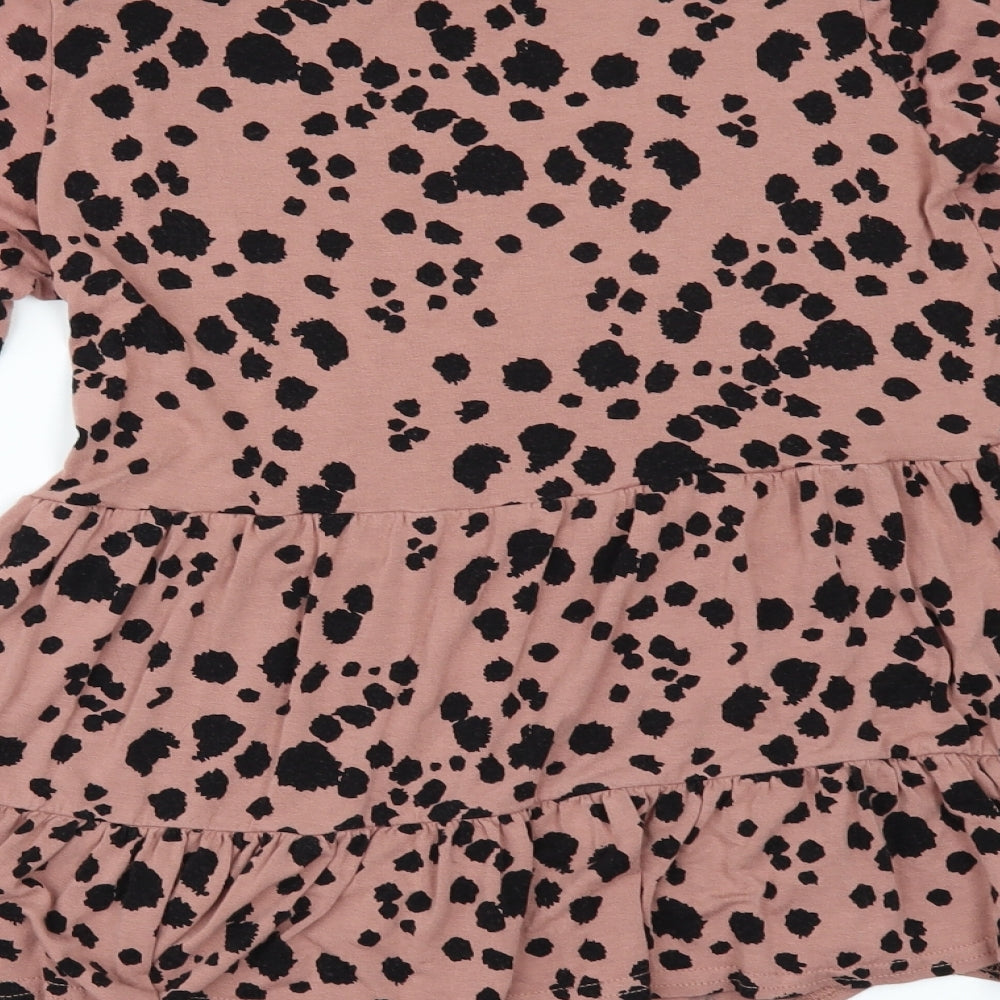 New Look Womens Pink Animal Print Tunic Blouse Size 6
