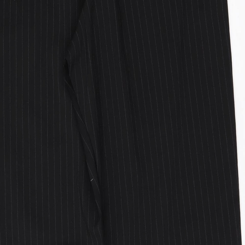 signet Mens Black Striped Trousers Size 32 in L30 in