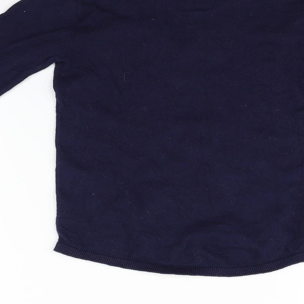 H&M Girls Blue Basic T-Shirt Size 11 Years - Sequin detail