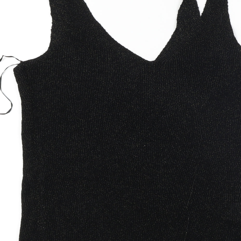 Mango Womens Black Basic T-Shirt Size S