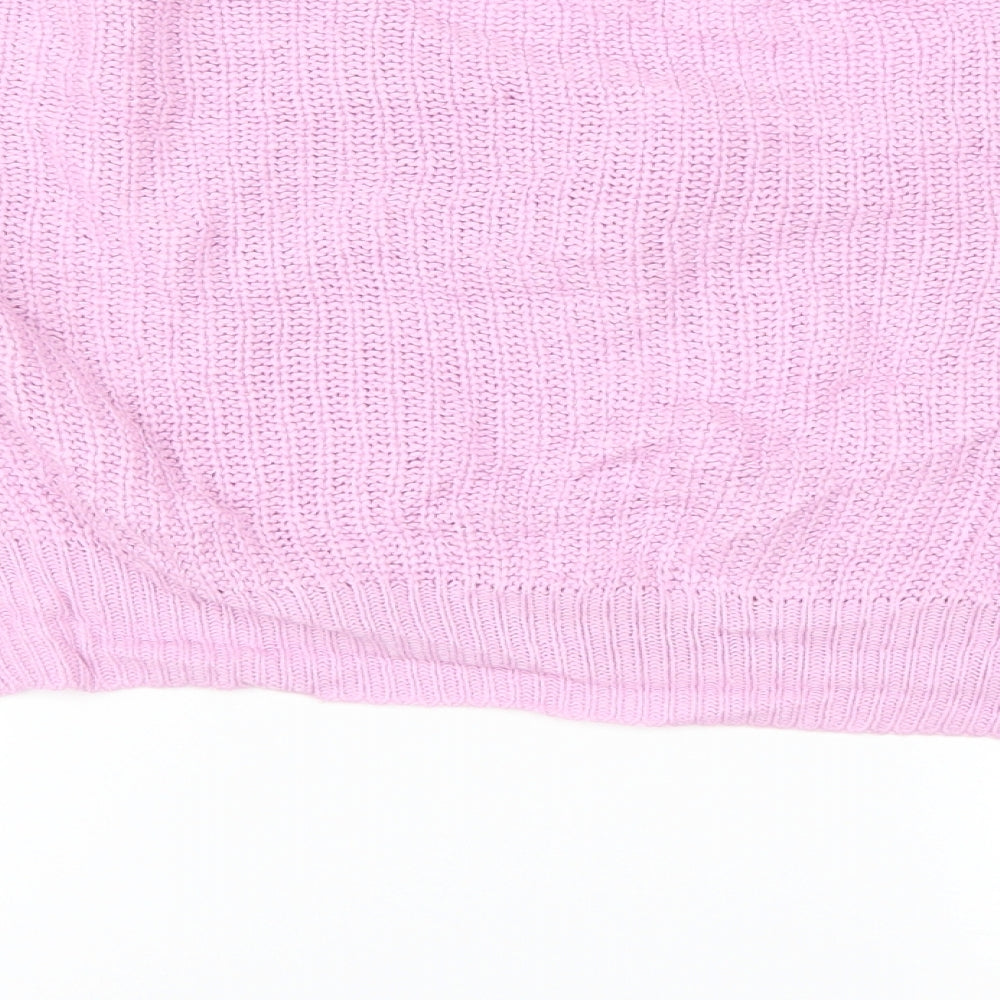 Boohoo Womens Pink Pullover Jumper Size L
