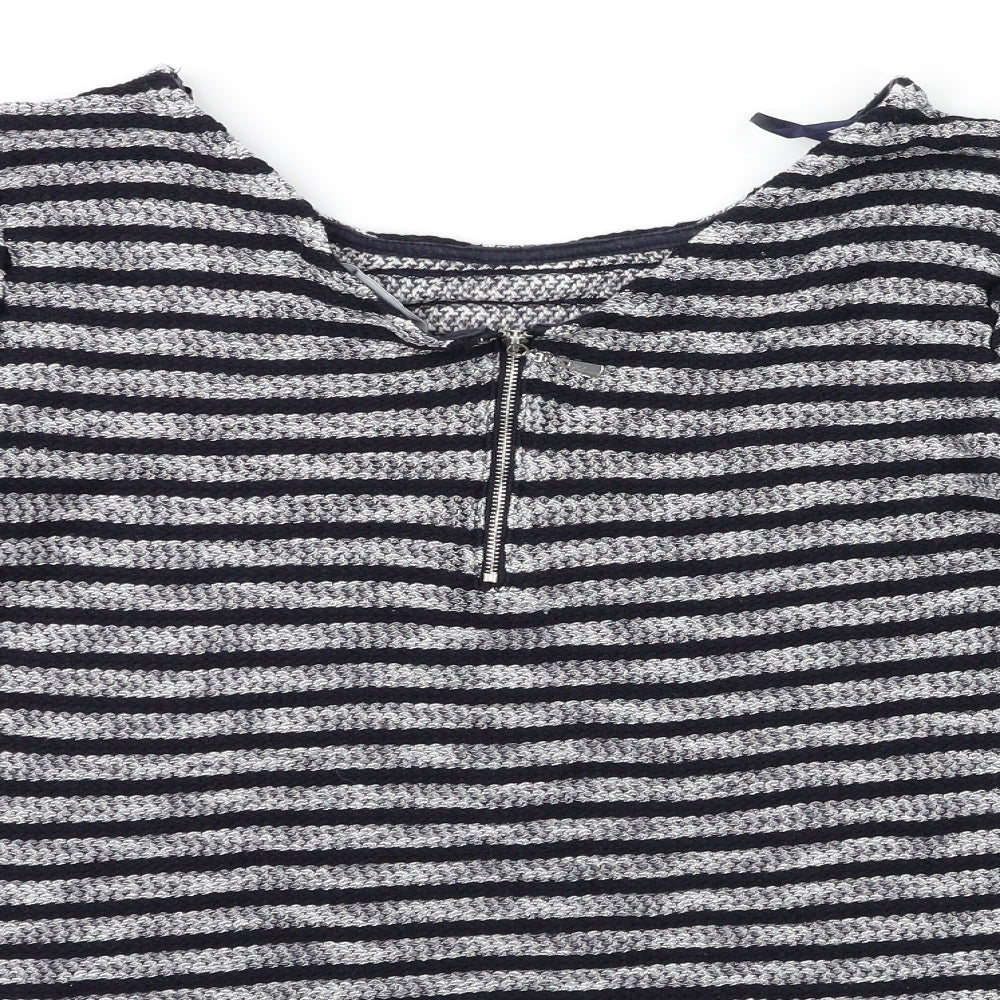 New Look Womens Blue Striped Knit Pullover Jumper Size 12
