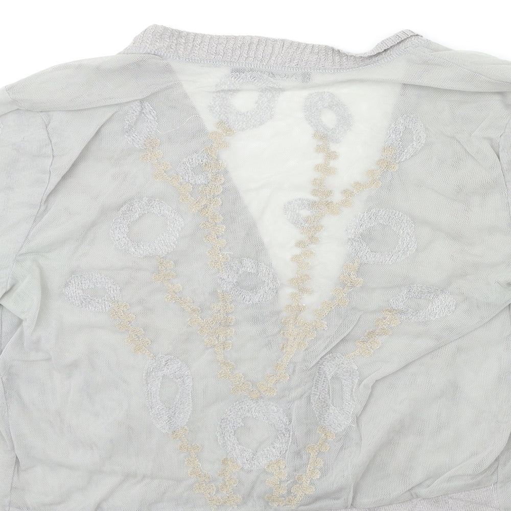 NIC+ZOE Womens Grey Cardigan Jumper Size M