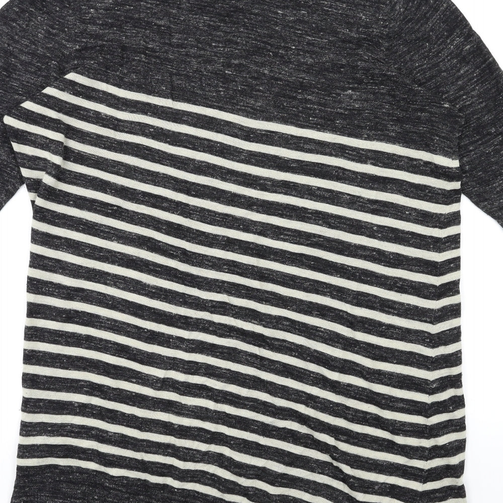 Marks & Spencer Womens Black Striped Knit Pullover Jumper Size 18