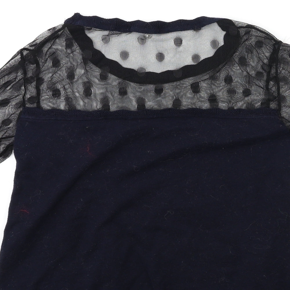 Preworn Womens Blue Knit Pullover Jumper Size S