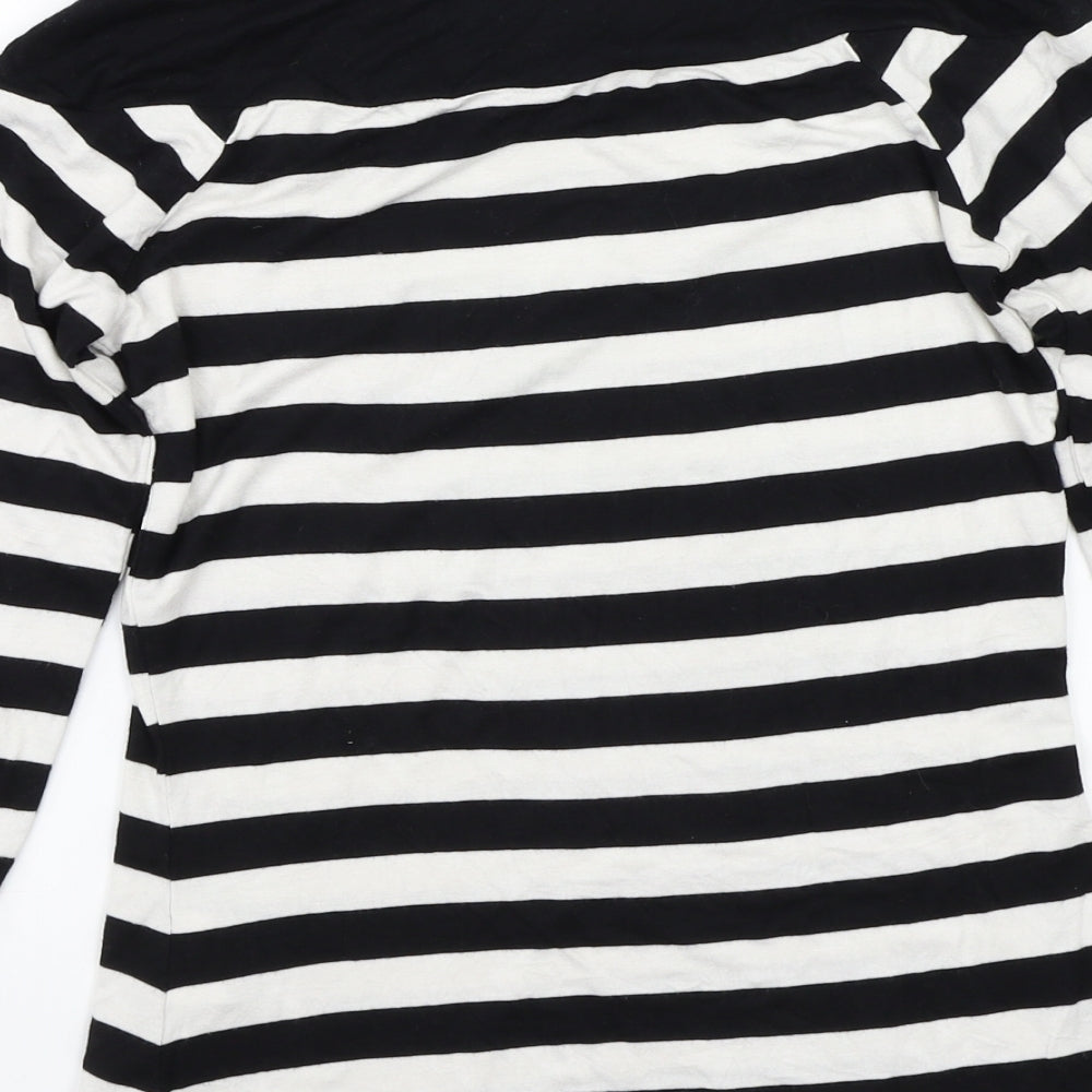 Body Flirt Womens Black Striped Basic T-Shirt Size XS
