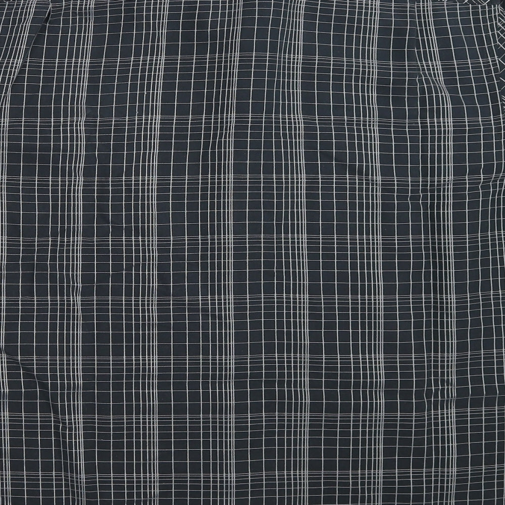 NEXT Mens Black Check Button-Up Size L