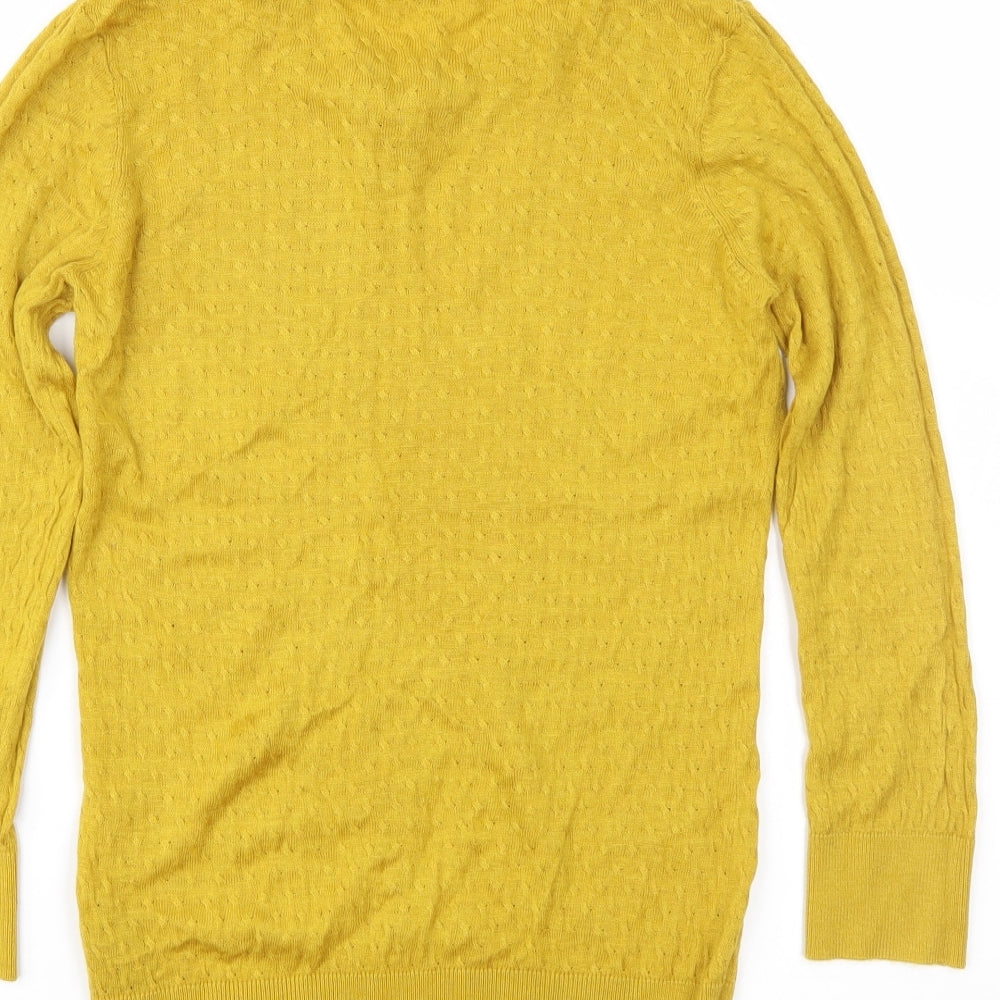 H&M Womens Yellow Knit Pullover Jumper Size S