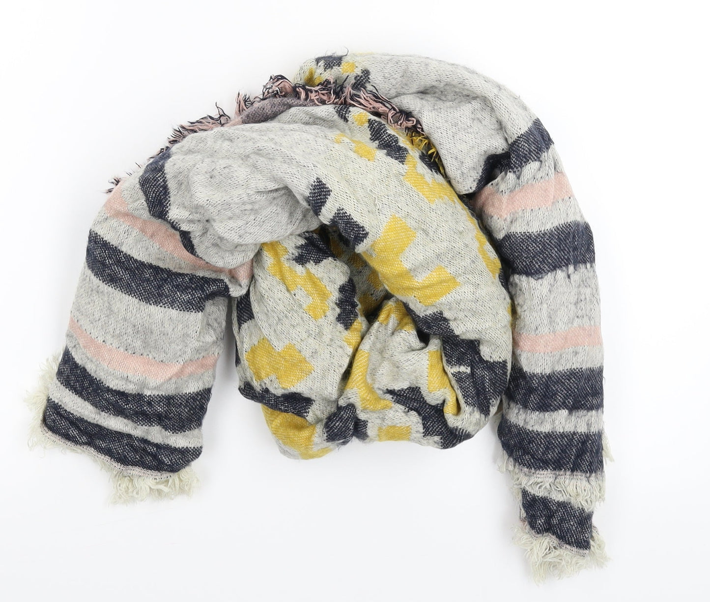 H&M Womens Multicoloured Geometric Knit Scarf