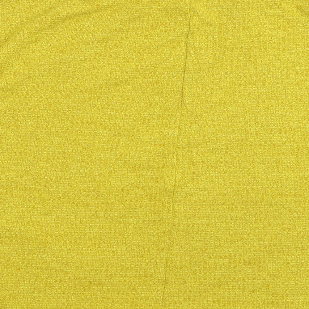 F&F Womens Yellow Knit Pullover Jumper Size 14