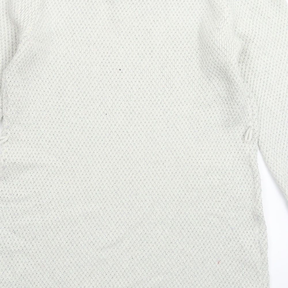 H&M Womens White Knit Pullover Jumper Size M