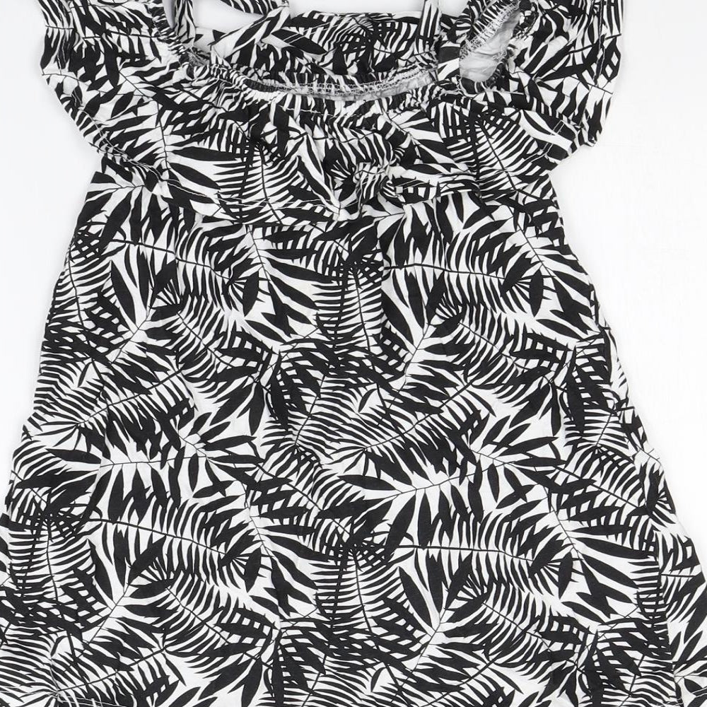 Preworn Girls Black Floral Mini Size 4 Years