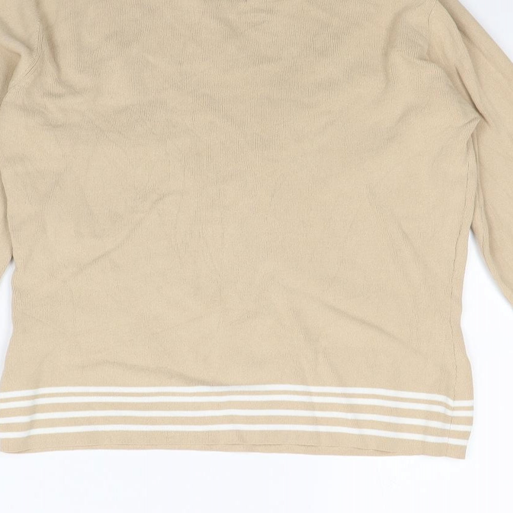 Roman Womens Beige Rayon Pullover Jumper Size S