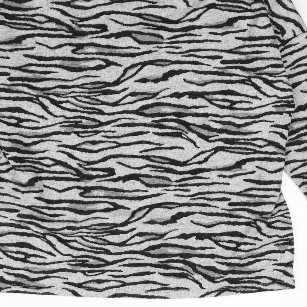 NEXT Womens Grey Animal Print Pullover Jumper Size 10