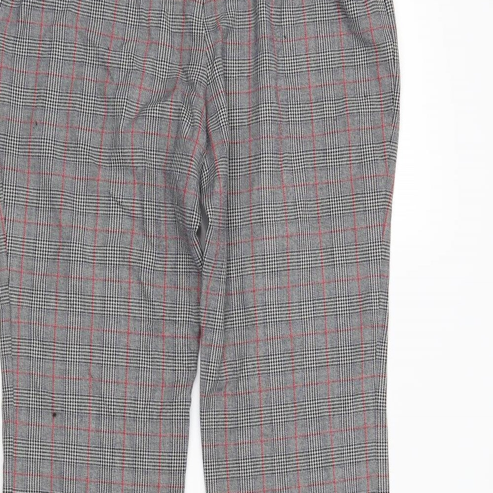 Marks & Spencer Womens Grey Plaid Dress Pants Trousers Size 14 L25 in