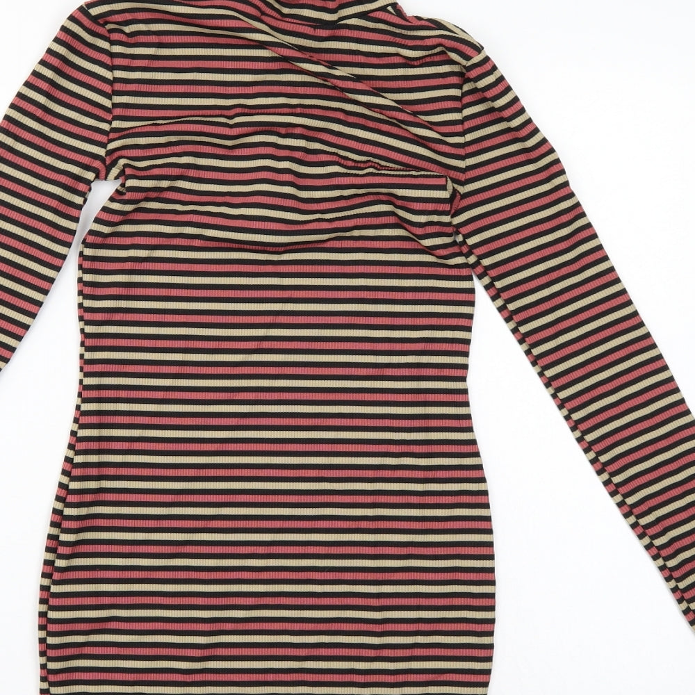 Missguided Womens Multicoloured Striped Bodycon Size 6