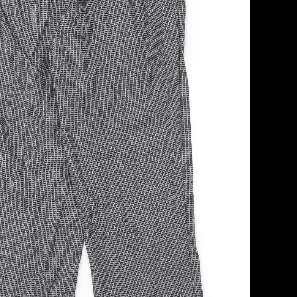 BHS Womens Blue Geometric Trousers Size 14 L25 in