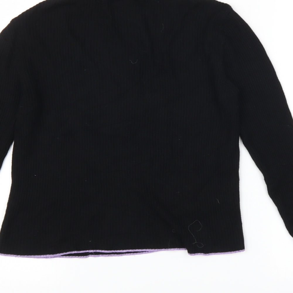 Topshop Womens Black Pullover Jumper Size 10 - Cut Out Neckline
