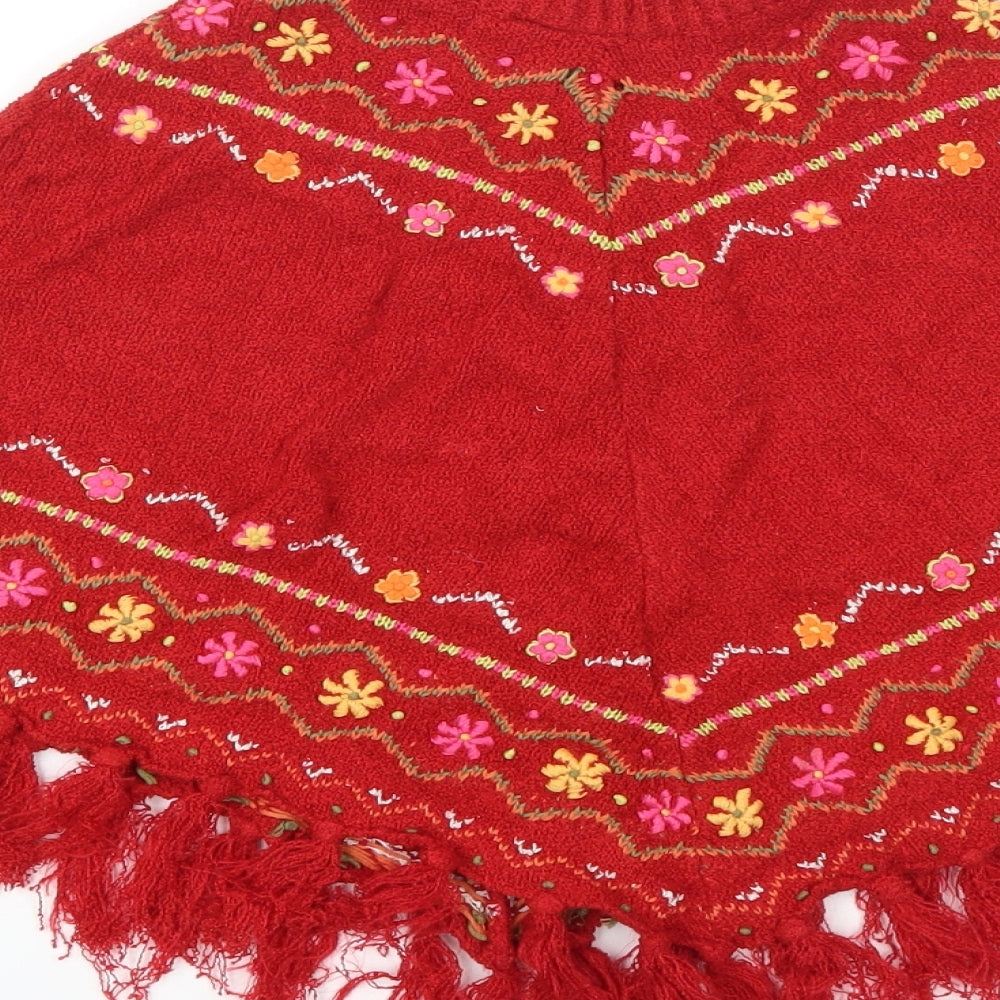 Sarah Louise Girls Red Geometric Jacket Poncho Size 2 Years