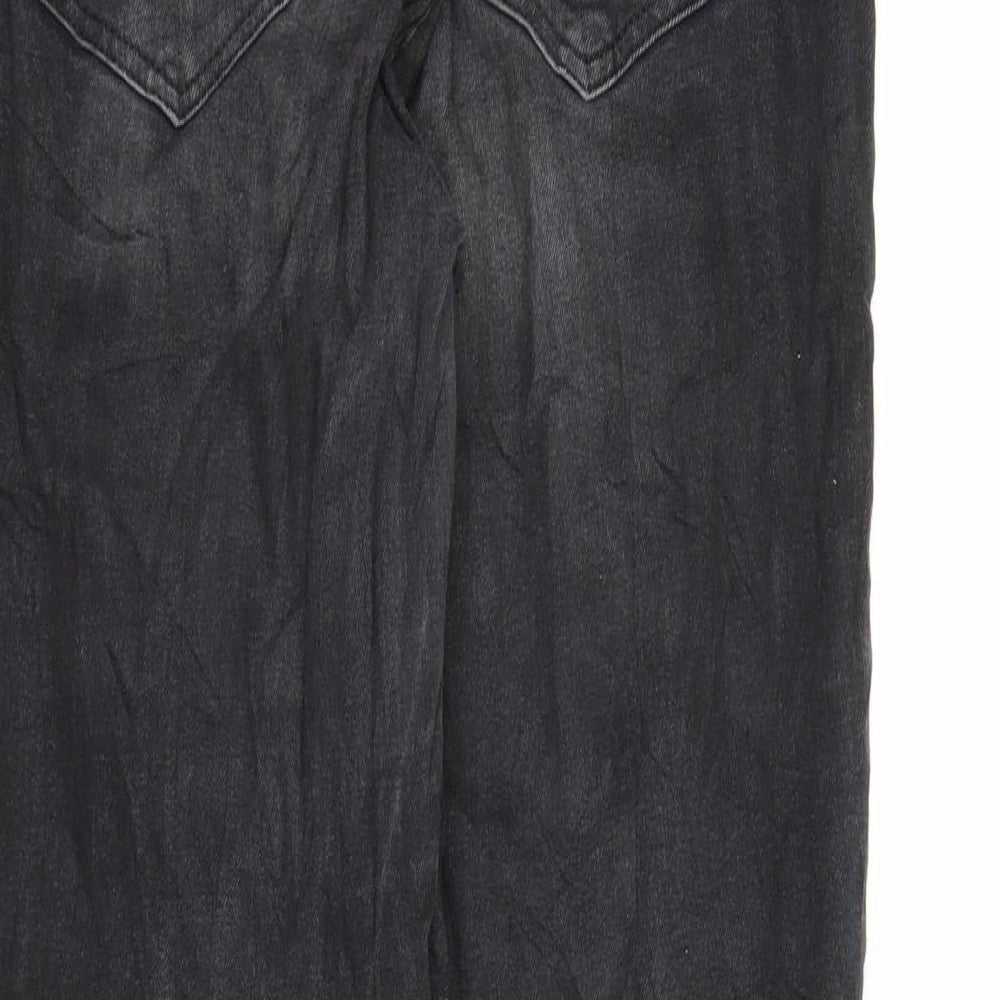 H&M Womens Black Denim Tapered Jeans Size 12 L26 in