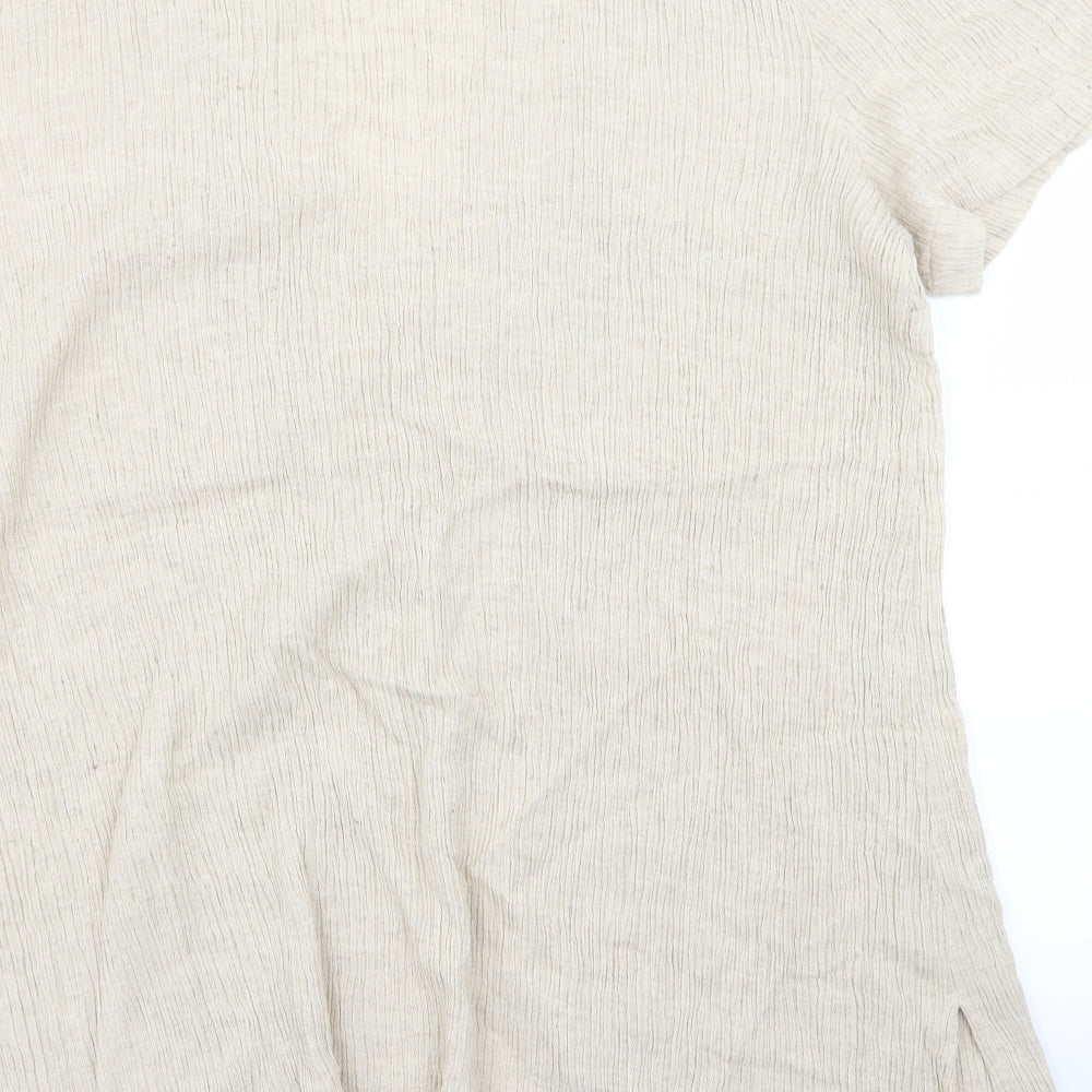 AWOMOLE Womens Beige Basic T-Shirt Size L