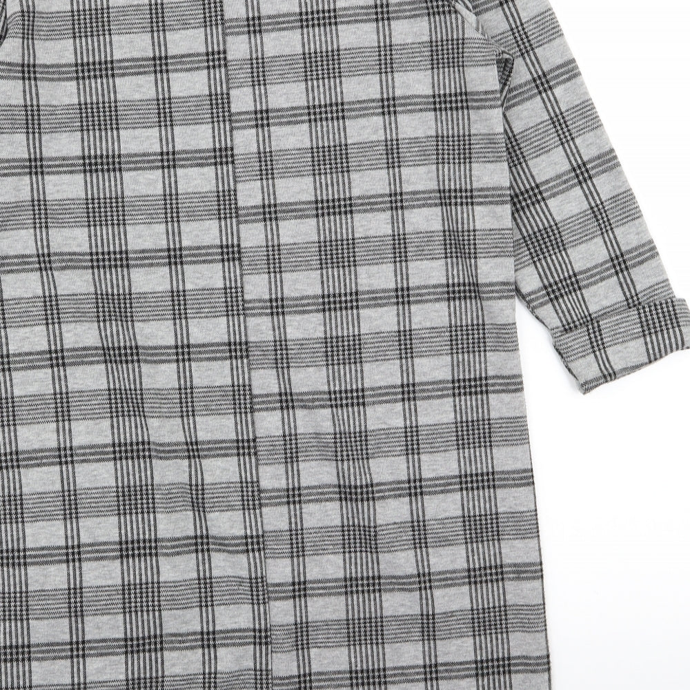Primark Womens Grey Check T-Shirt Dress Size 8