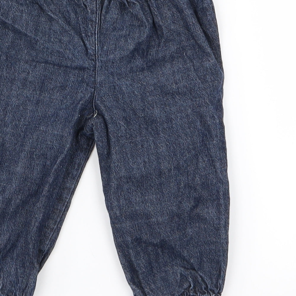 F&F Girls Blue Cargo Trousers Size 6-9 Months