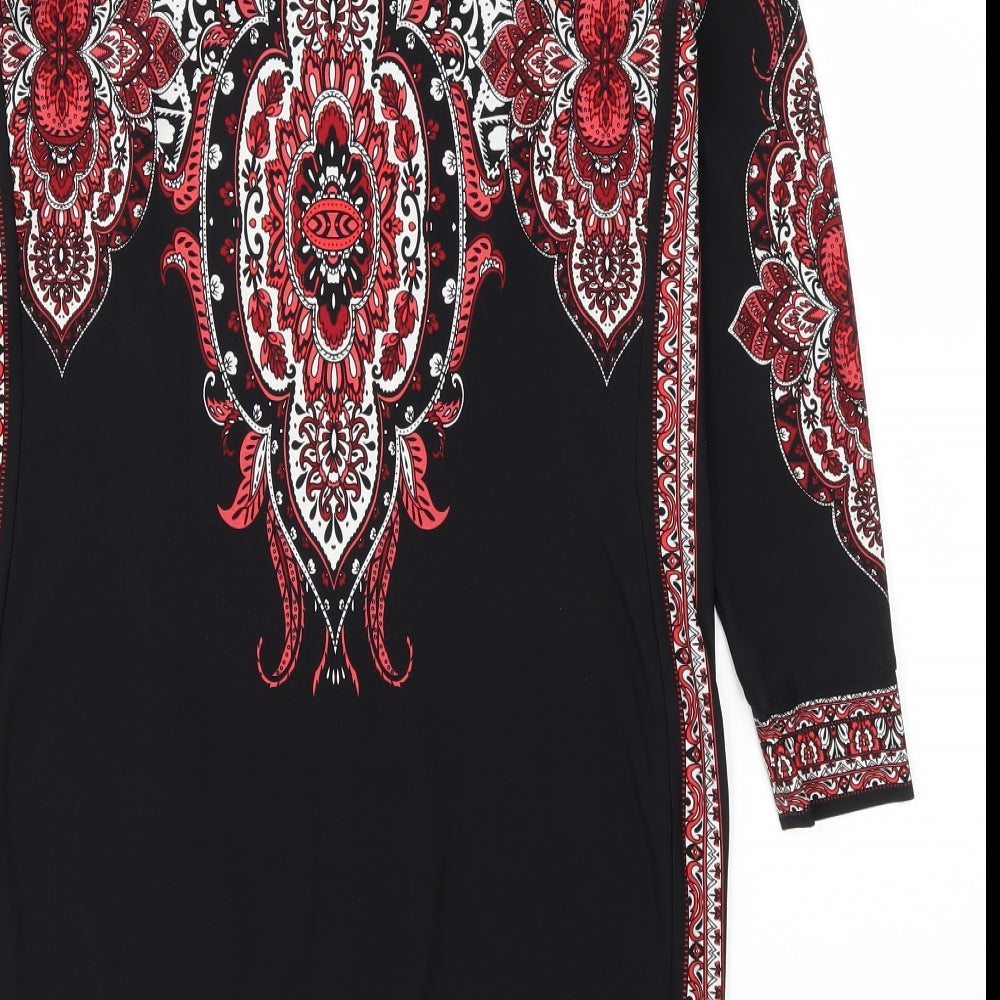 Wallis Womens Black Argyle/Diamond A-Line Size S