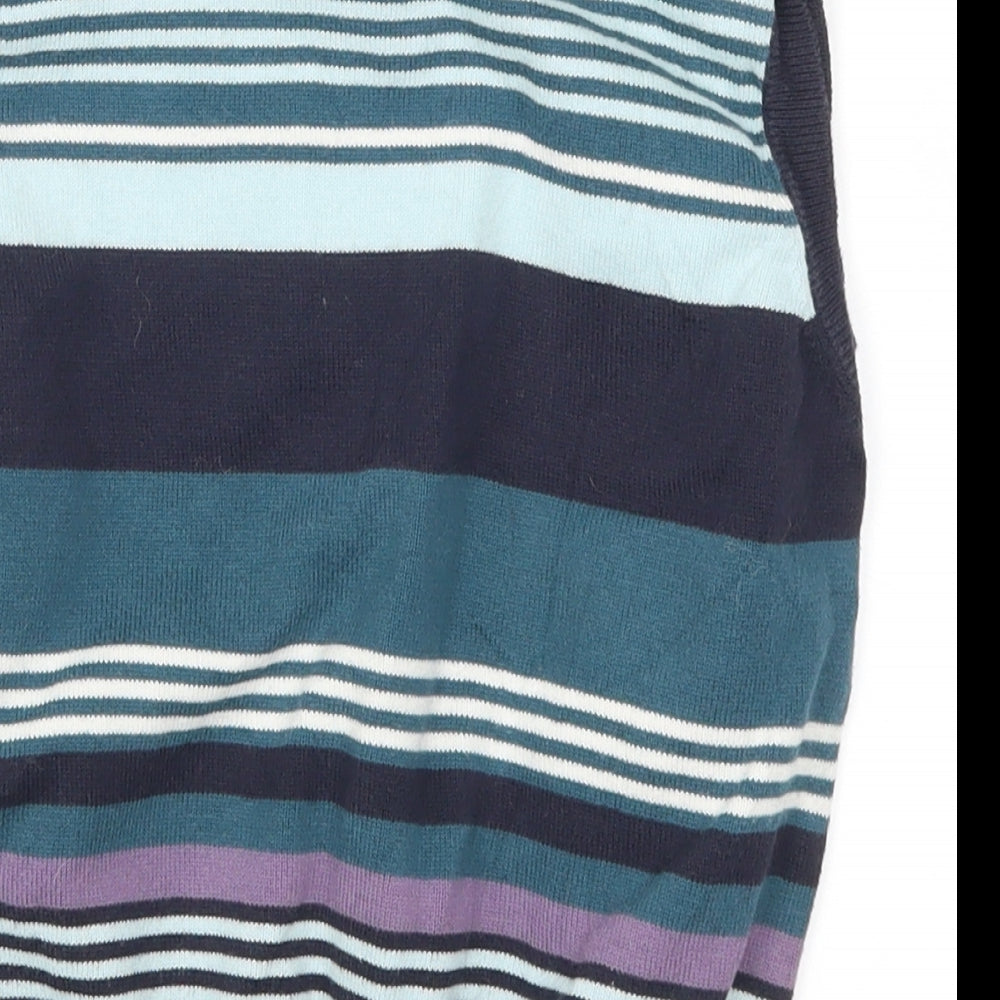 Next Boys Purple Striped Vest Jumper Size 6 Years - Blue