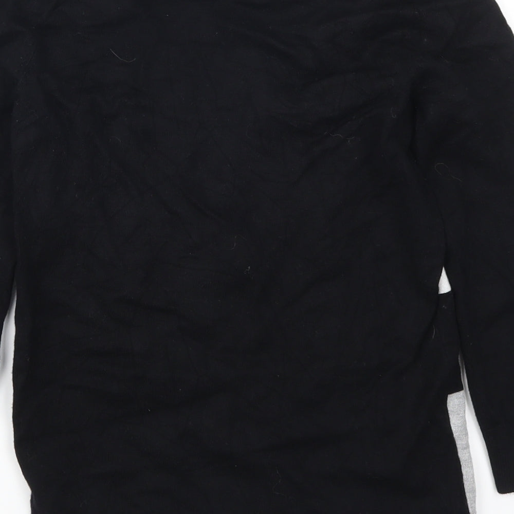 M&Co Womens Black Geometric Pullover Jumper Size 8 - Grey and Blue