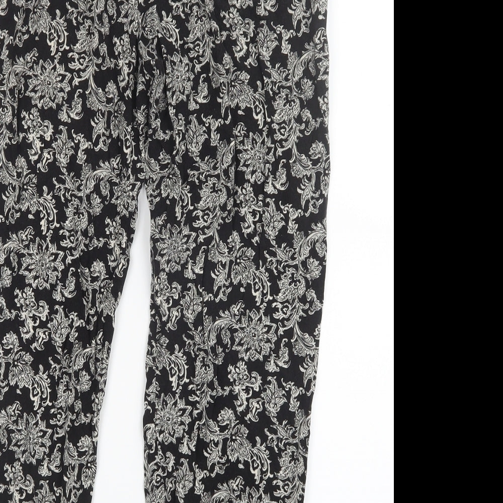 Cherokee Womens Black Geometric Trousers Size M L25 in
