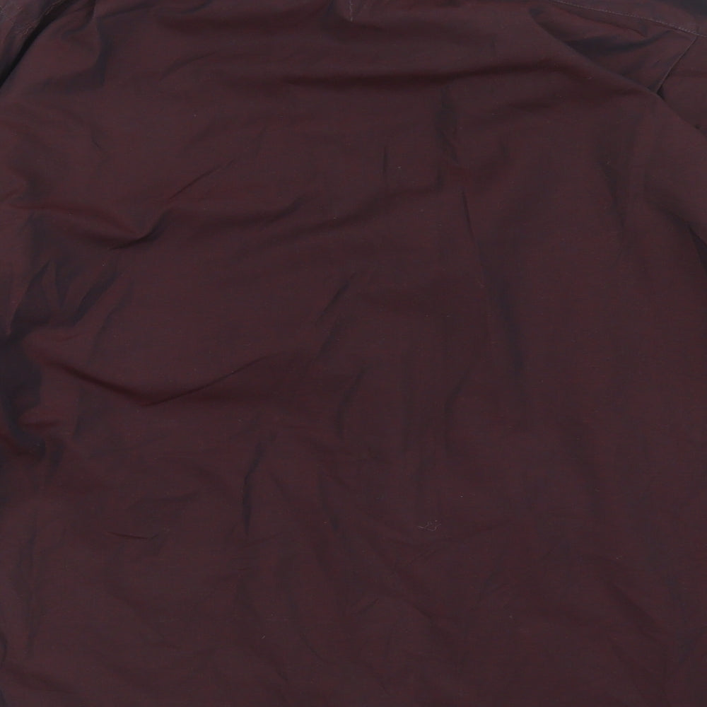 Marks and Spencer Mens Purple Button-Up Size 15