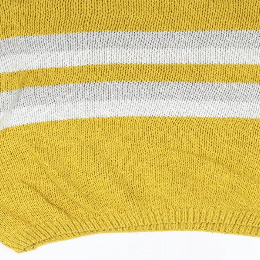 Zaful Womens Yellow Striped Pullover Jumper One Size