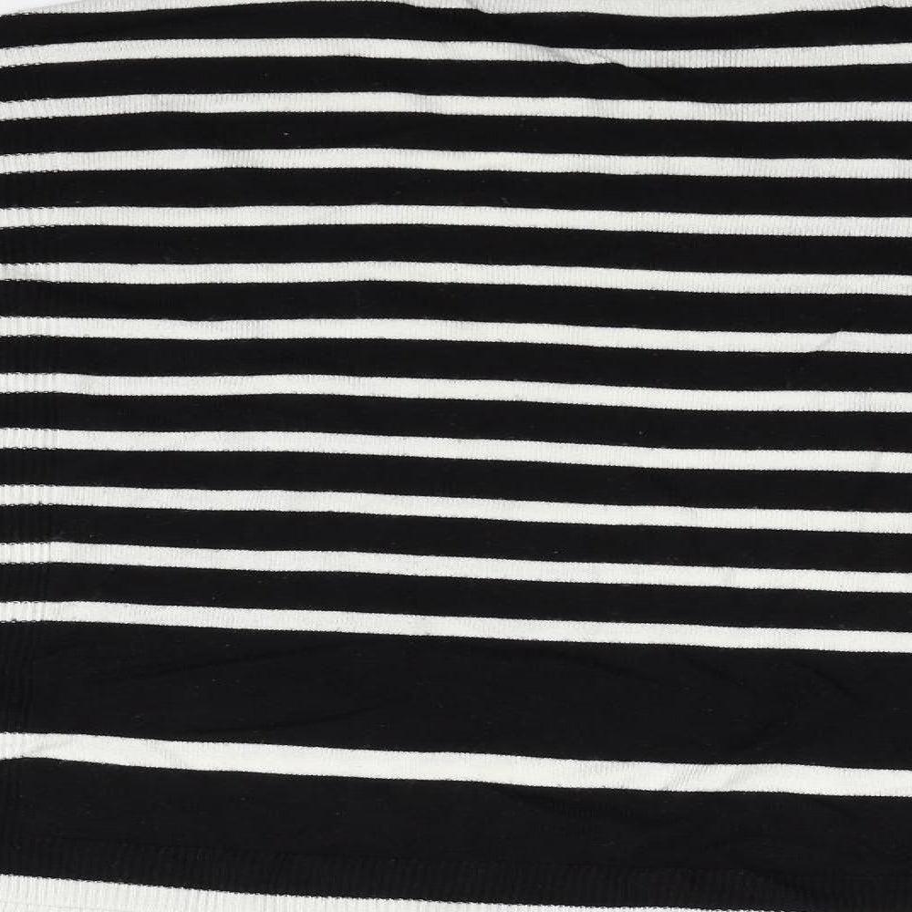 Marks and Spencer Womens Black Striped Pullover Jumper Size 10