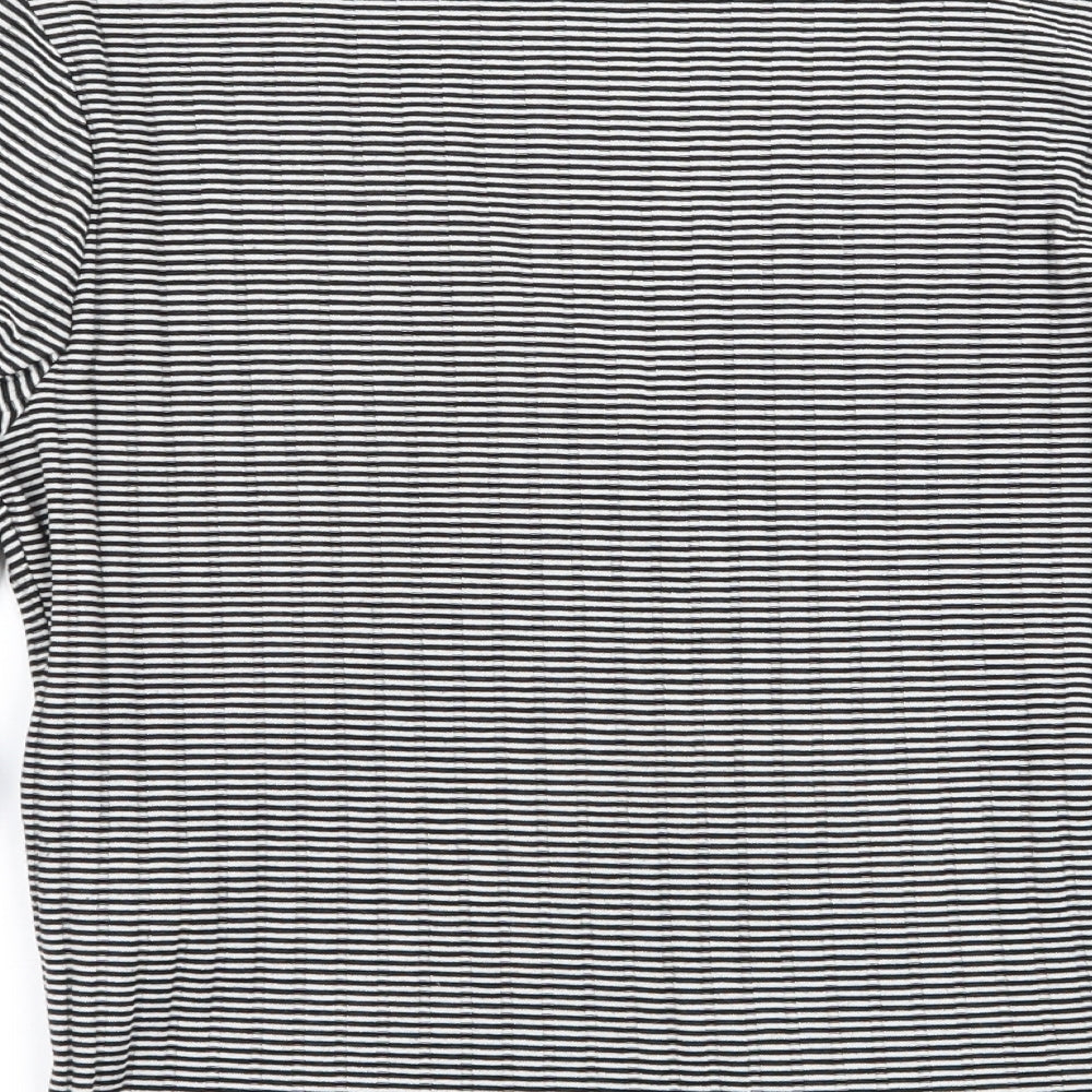 Atmosphere Womens Black Striped Jersey Basic T-Shirt Size 10